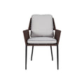Modern Outdoor Chair with Cushioned Seat and Woven Backrest