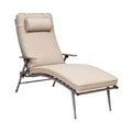 Adjustable Outdoor Chaise Lounge with Quilted Cushion in Beige